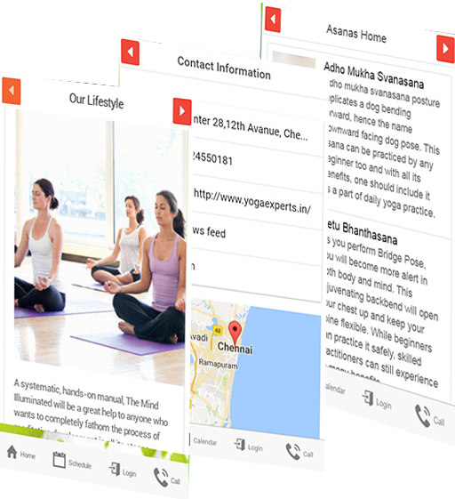 yoga studio on mobile